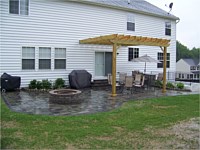 Patio With Firepit and Pergola