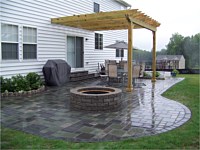 Patio With Firepit and Pergola